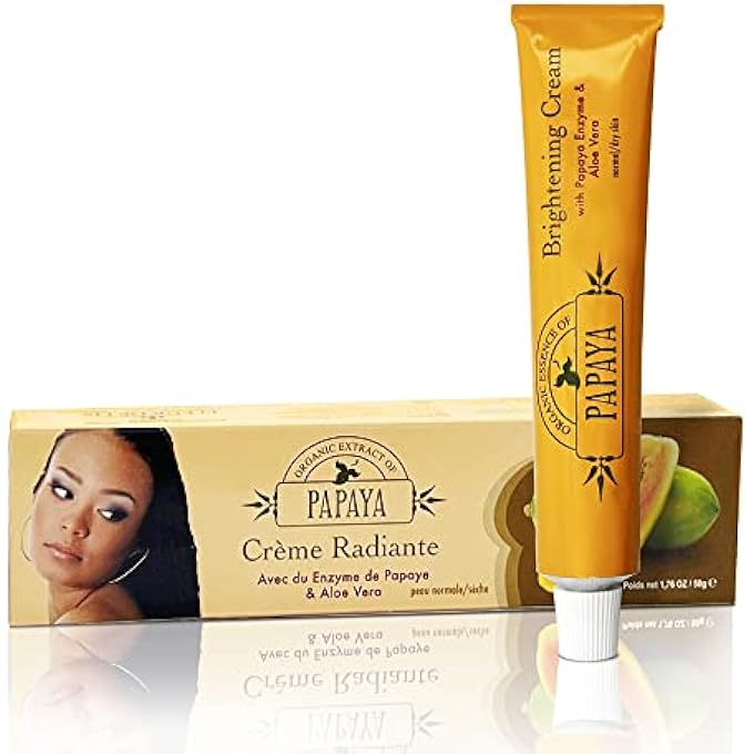 MITCHELL BRANDS ORGANIC ESSENCE OF PAPAYA BRIGHTENING CREAM - 1.76 FL OZ / 50G - SKIN CLARIFYING GEL - BOOST SKIN RADIANCE, EVEN OUT SKIN TONE - SKIN MOISTURIZING CREAM WITH ALPHA ARBUTIN, ALOE VERA, PAPAYA EXTRACT - Image 1